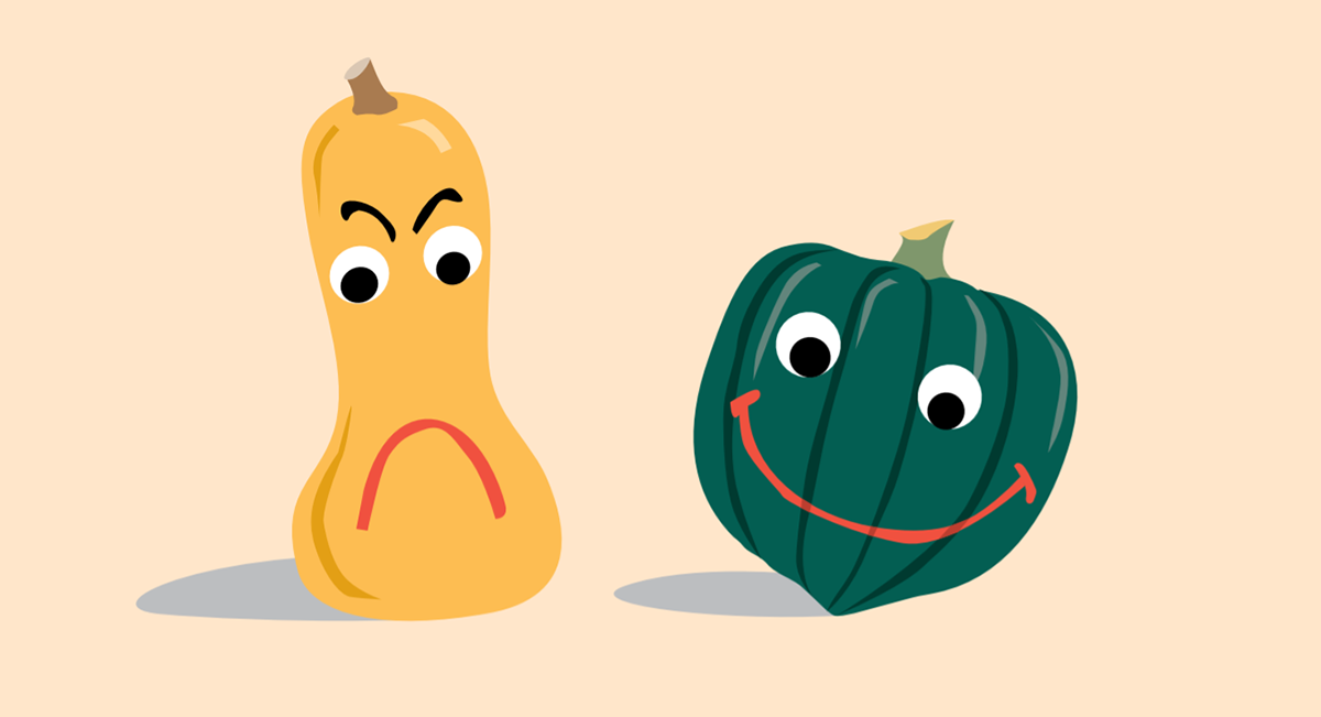 Yellow and Green Gourd Illustration