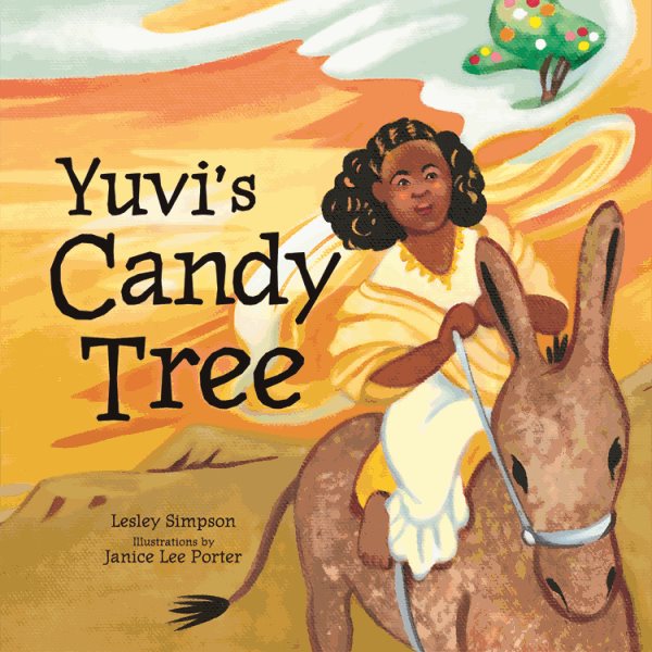 Book cover art for Yuvi's Candy Tree. Yuvi rides on a donkey while dreaming of a candy tree.