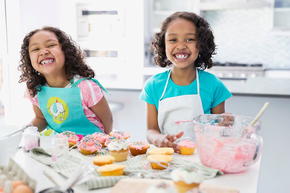 Girls Baking Cupcakes
